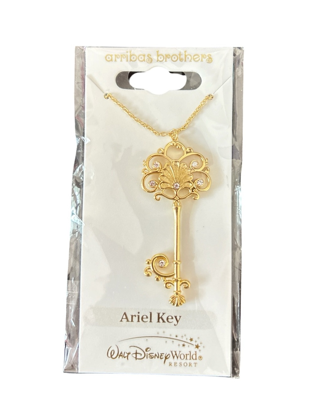 Disney Ariel Key Gold Pendant Necklace